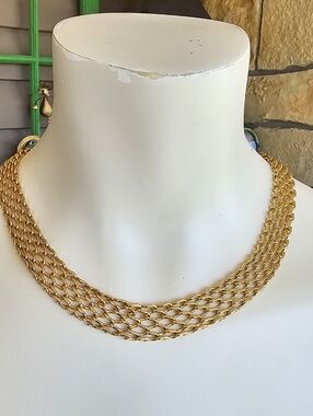 Layered Gold-Tone Multi-Row Necklace for Women
